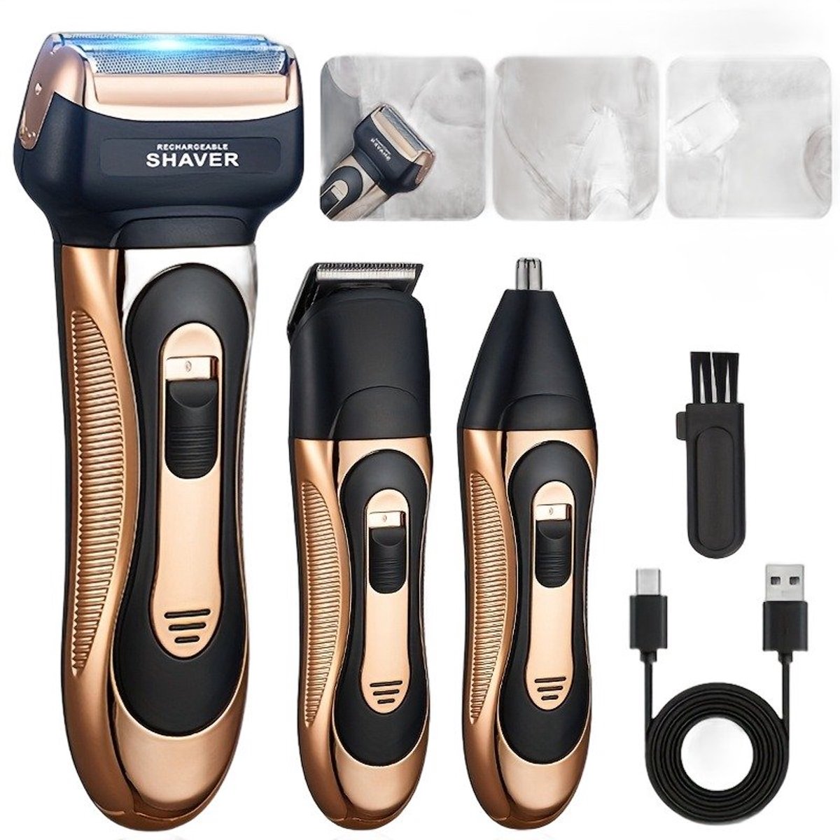 Currero Foil Shaver - Scheerapparaat Mannen - Hoofd Scheerapparaat - Head Shaver - Tondeuse met Trimmer - Lichaam en Baard - Oplaadbaar