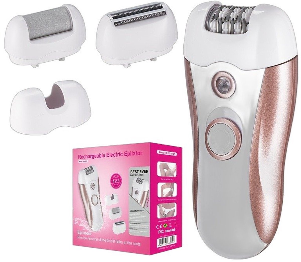 Currero Foil Shaver - Scheerapparaat Mannen - Hoofd Scheerapparaat - Head Shaver - Tondeuse met Trimmer - Lichaam en Baard - Oplaadbaar