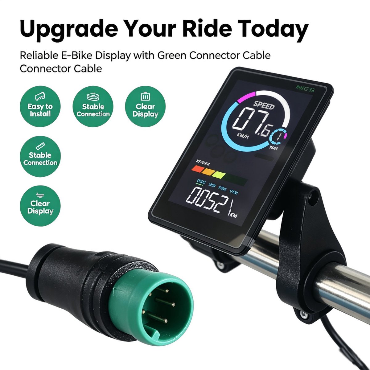 Currero Fatbike Scherm - LCD Display - Schermpje - E-Bike Accessoires - Elektrische Fiets - Dashboard - Snelheidsmeter - Kinderen & Volwassenen