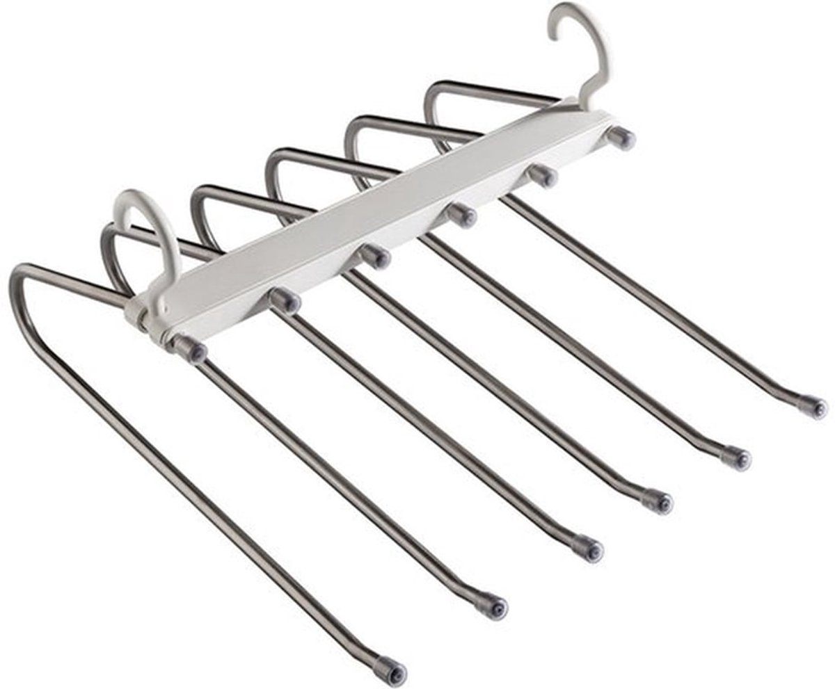 Multifunctionele kledinghanger, anti-slip verdikt type, opvouwbaar, kledingwinkel broekclip - broekrek | Ruimtebesparende uniseks hanger | Opvouwbare hanger | Multifunctionele opberghanger voor broeken, sjaals, spijkerbroeken - wit