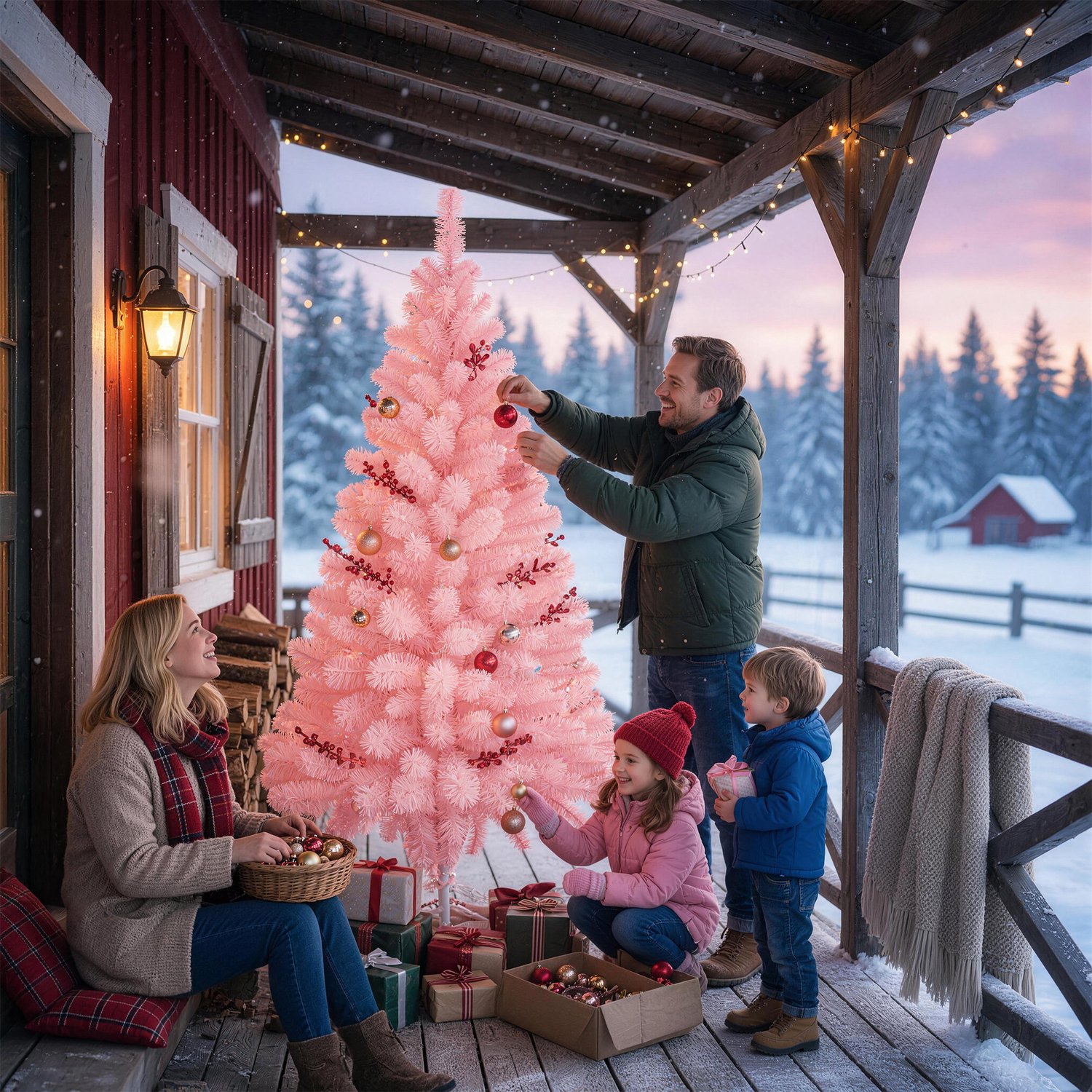 Froadp 180CM Roze kunstkerstboom, vlamvertragend pvc, natuurlijk ogende naalden, stevige standaard van roestvrij staal/kunststof, herbruikbaar, eenvoudig te monteren; geschikt voor woonkamers, etalages en bedrijfspanden. – foto 7