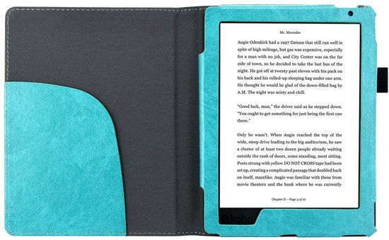 iMoshion Ereader Cover / Hoesje Geschikt voor Kobo Aura H2O Edition 2 - iMoshion Luxe Effen Bookcase - Turquoise / Turquoise van iMoshion — afbeelding 2