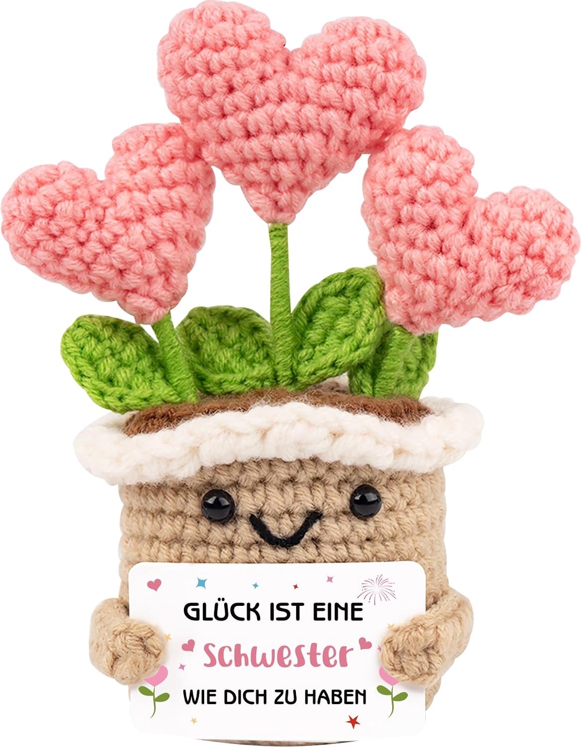 Cadeau voor beste zus, handgemaakte haakbloem decoratie