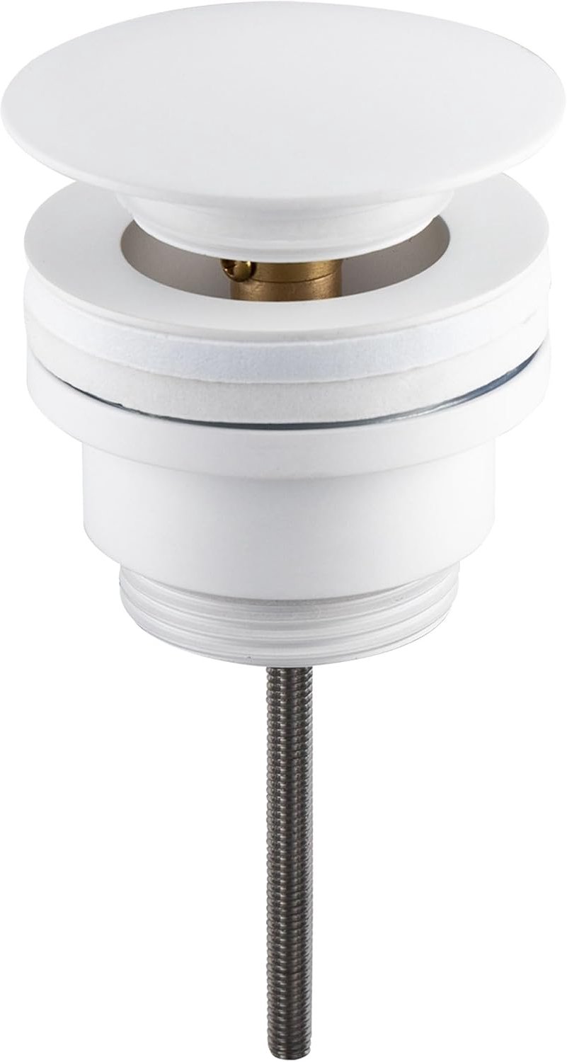 Afvoerventiel - universeel 1/2" - messing wit - eenvoudig te openen met vingerdruk - m-winkel