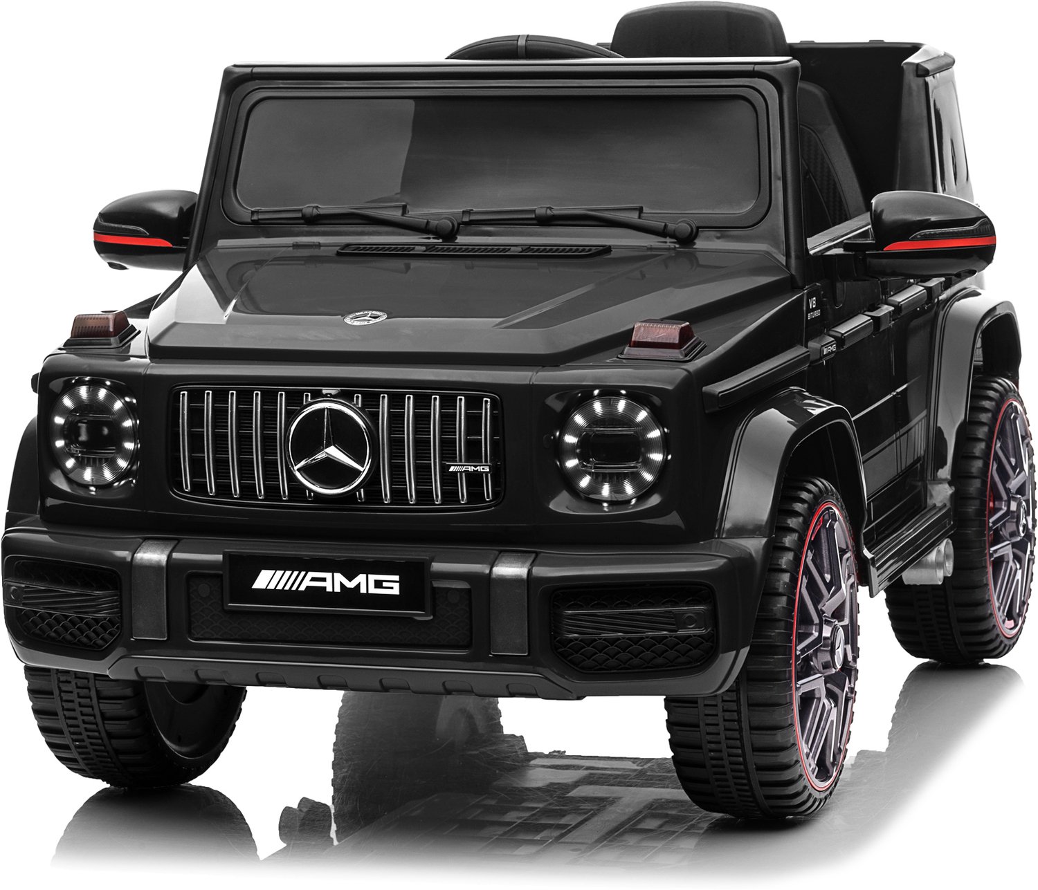 LEADZM Mercedes-Benz G63 AMG elektrische kinderauto – 12V-voertuig met 2,4G-afstandsbediening, 2 deuren en mp3-speler,zwart
