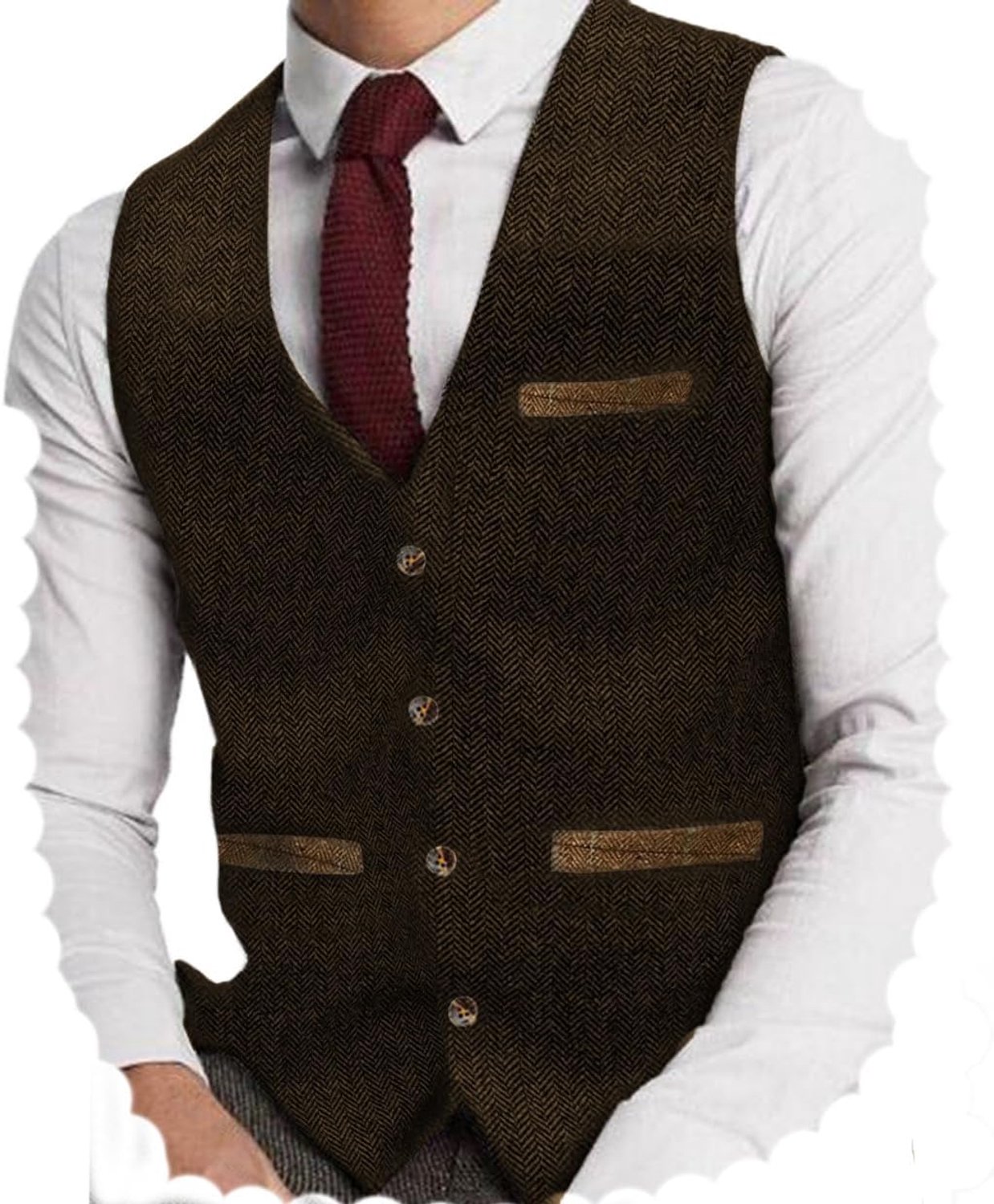 Tweed vest, jachtmodel, vintage, bruid