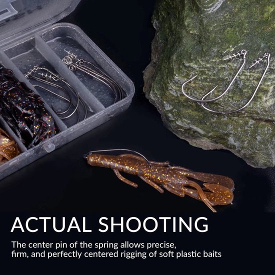 Vishaak Set met Twist-Lock en Verzwaarde Swimbait Haken voor Zacht Kunstaas, 60 Stuks — afbeelding 3