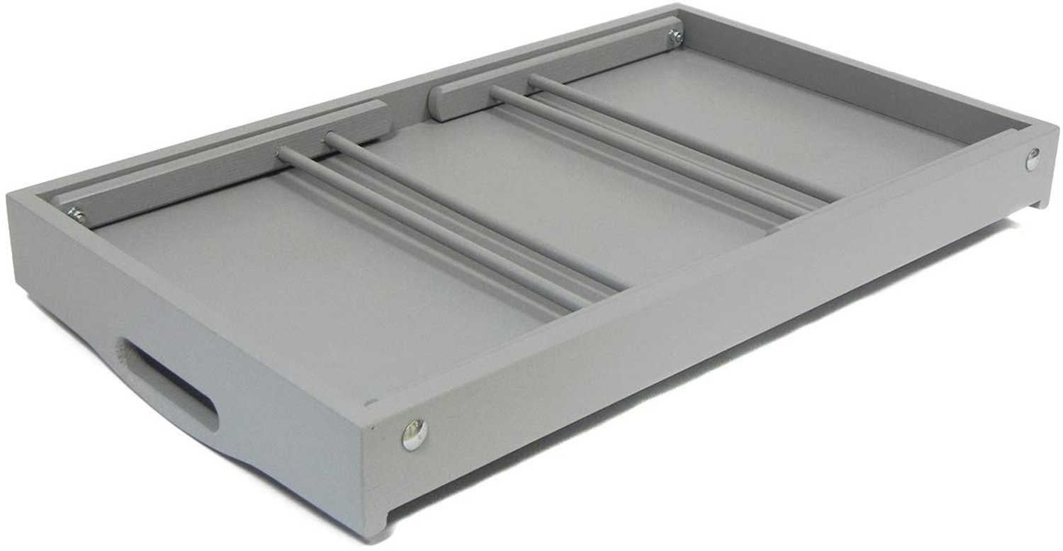 Houten Bedlade met Inklapbare Poten voor Ontbijt op Bed Wit