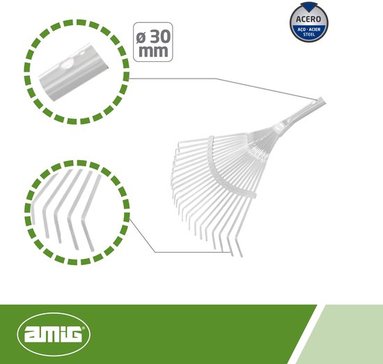 Tuinhark met 22 Verstelbare Metalen Tanden - 400mm Breed - Zonder Steel — afbeelding 2