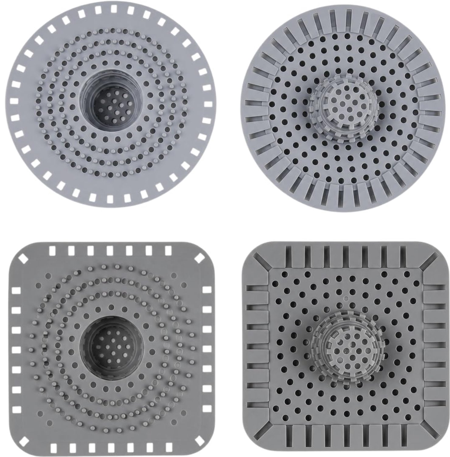 Set van 4 Siliconen Afvoerfilters voor Douche en Keuken