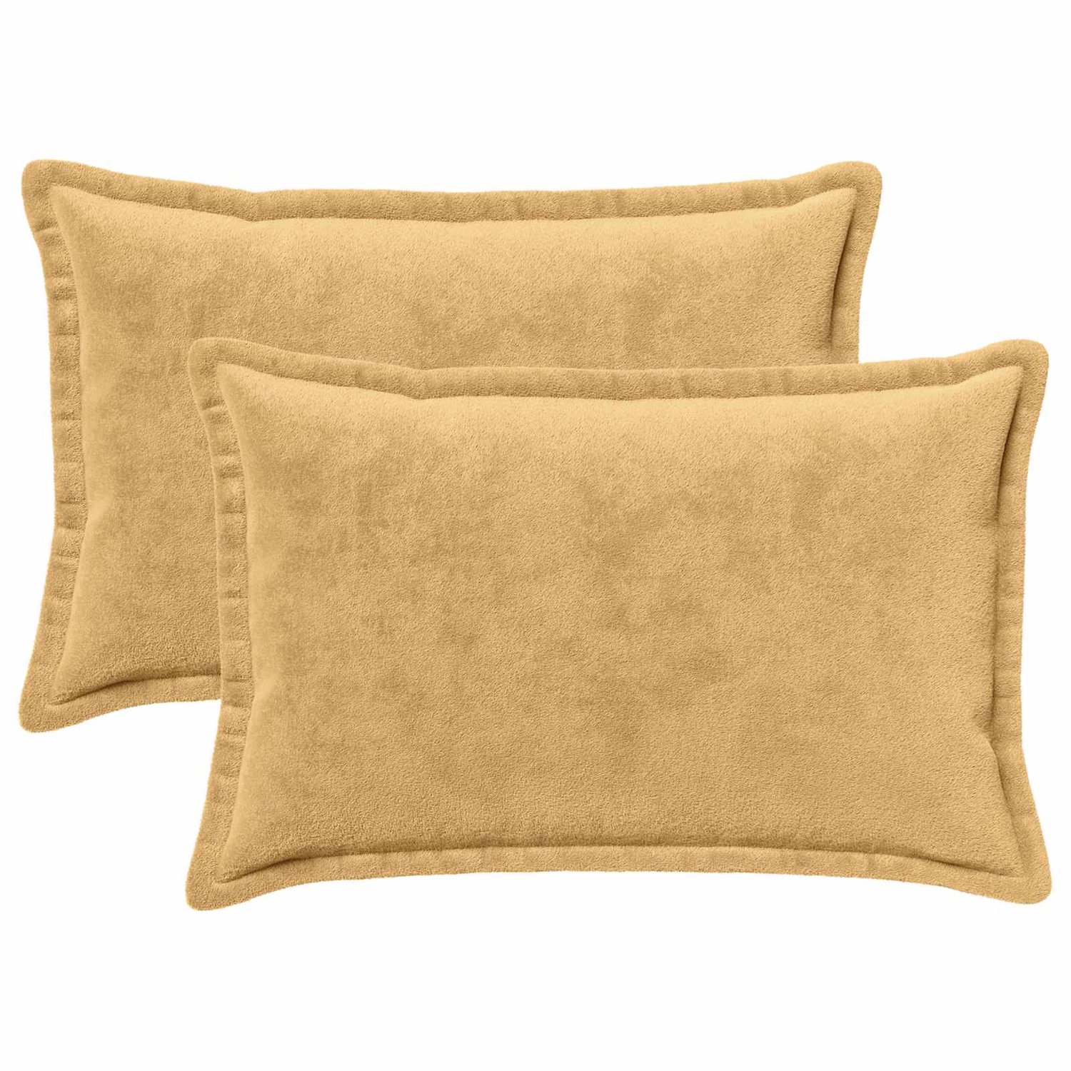 vidaXL Dekenkussen - 2 - st - HOUTEN - Taupe - 30 - x - 50 - cm - Flanel