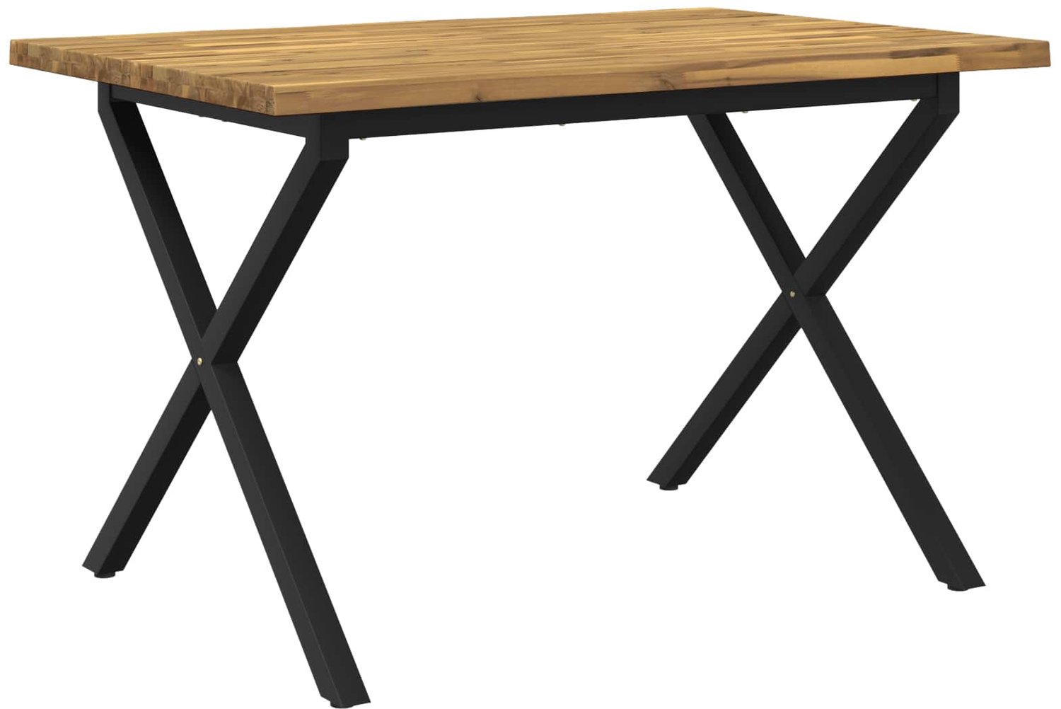 vidaXL Eettafel - met - levendige - rand - 120 - x - 70 - x - 75 - cm Whitewash en zwart