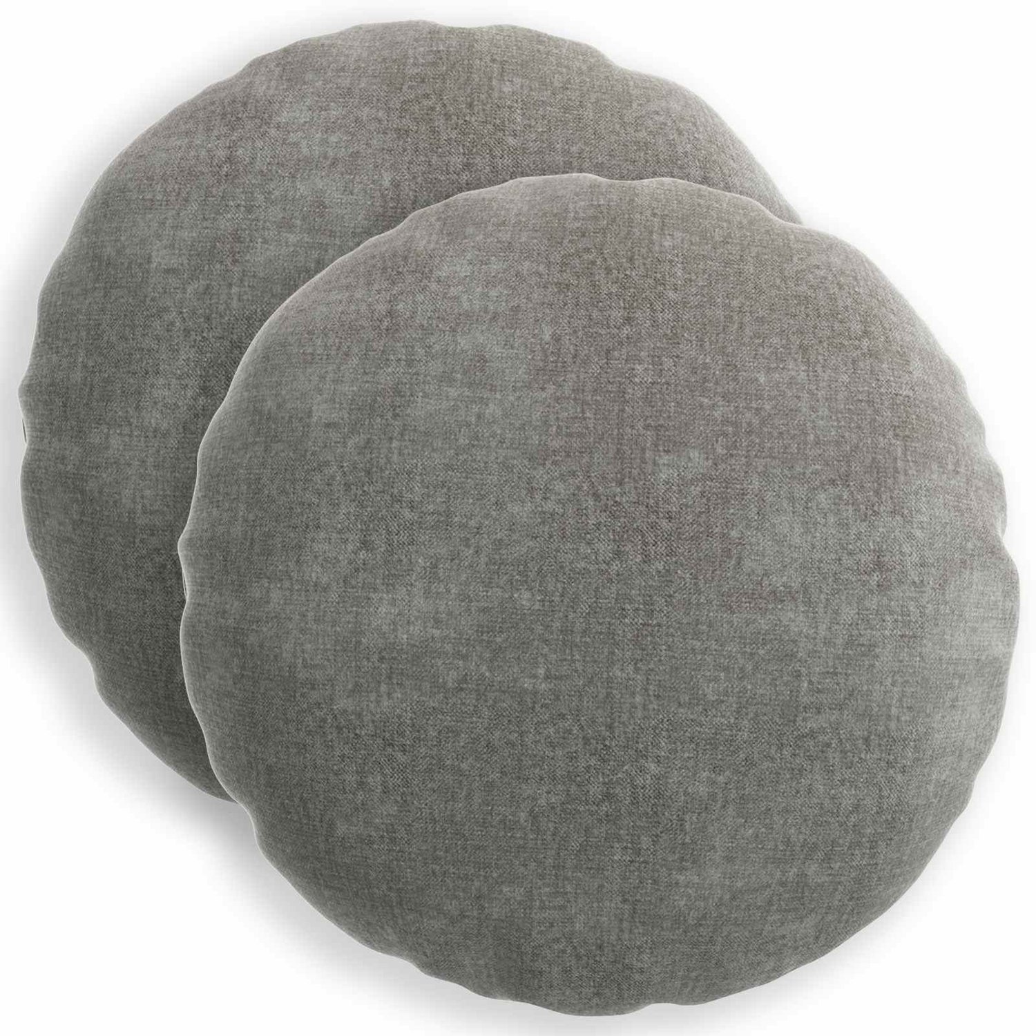 vidaXL Dekenkussen - 2 - st - HEERLEN - Donkergrijs - Diam. - 60 - cm - Chenille - Stof