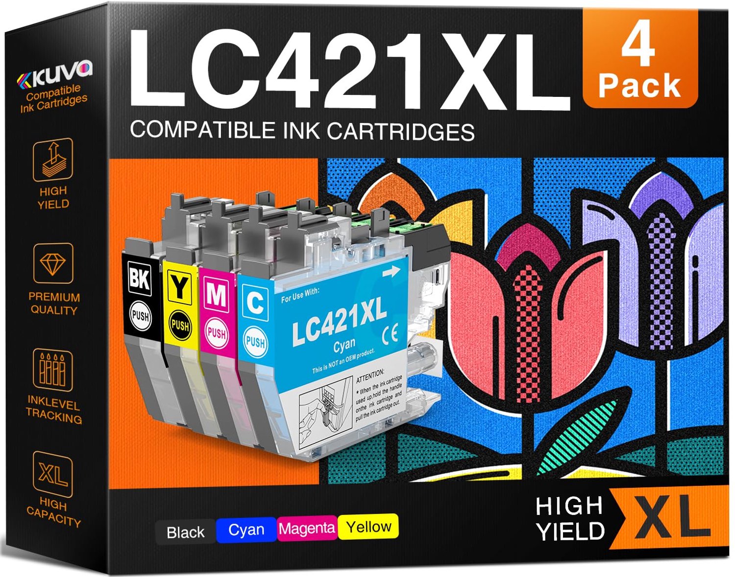 Inkcartridges LC421XL - Zwart, Cyaan, Magenta, Geel (4 stuks)