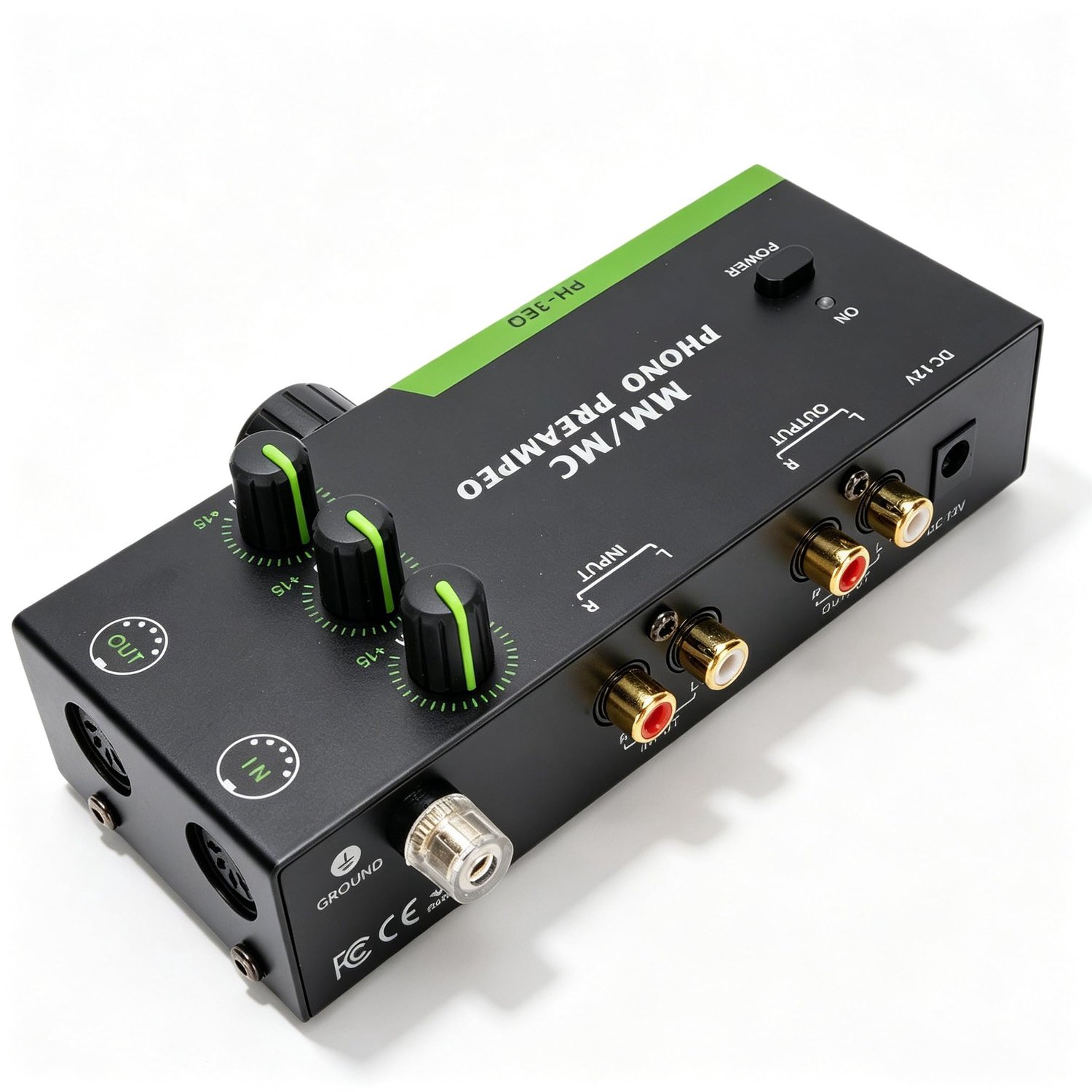 Voorversterker met 3-bandsaanpassing - Phono Voorversterker - MM/MC Compatibel - XLR-ingang/uitgang - Mini Voorversterker - Flexibele connectiviteit - Platenspelerversterker