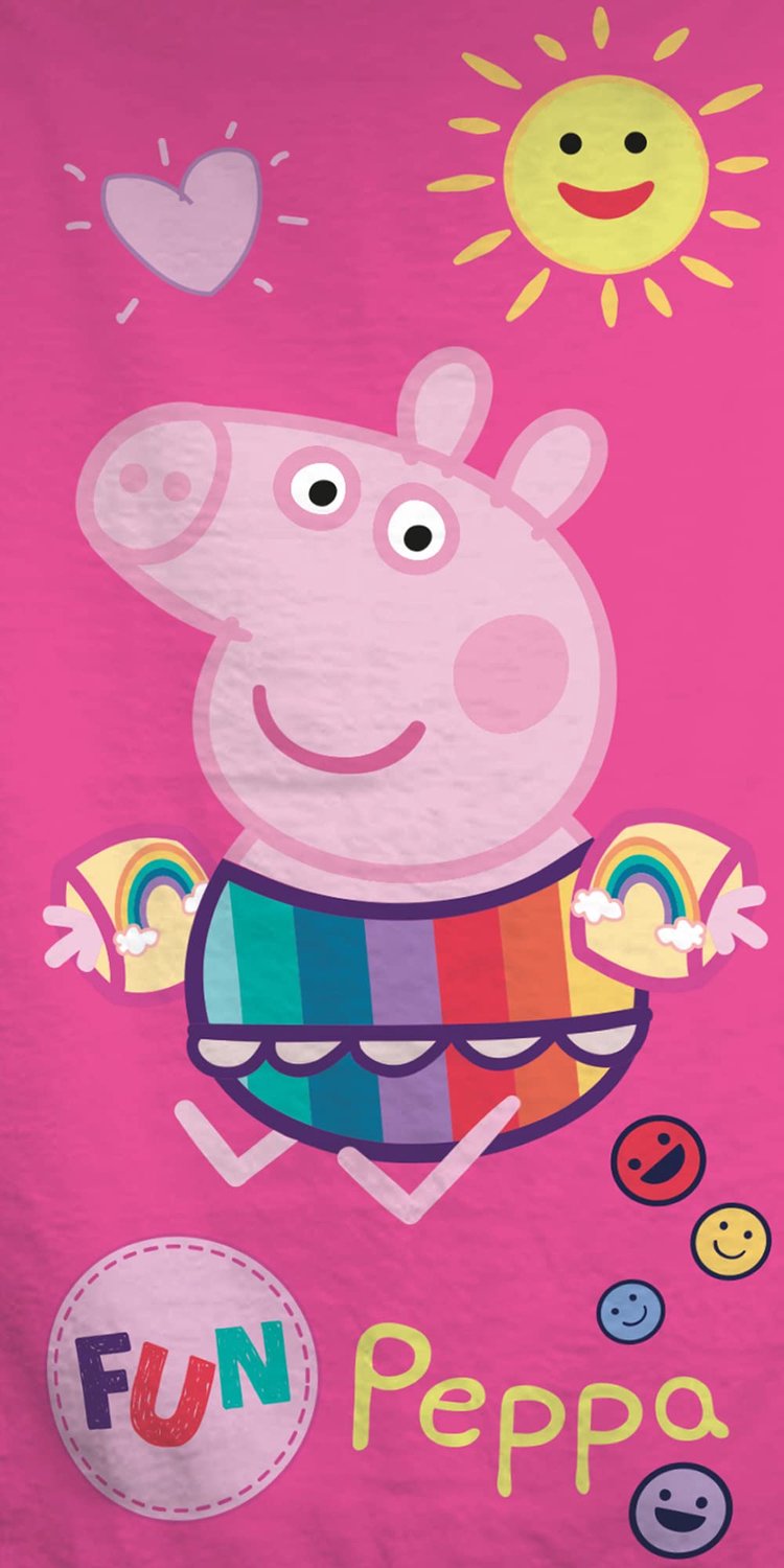 Peppa Pig Kinder Badhanddoek 60 x 120 cm Multicolor