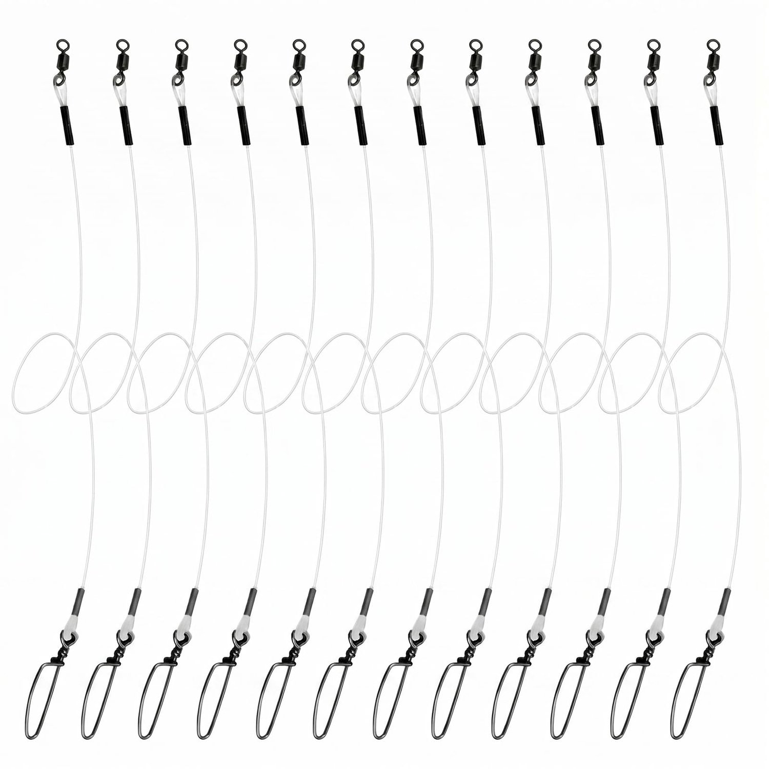 12 Stuks Fluorocarbon Vislijn - 30.48 cm - Onzichtbaar