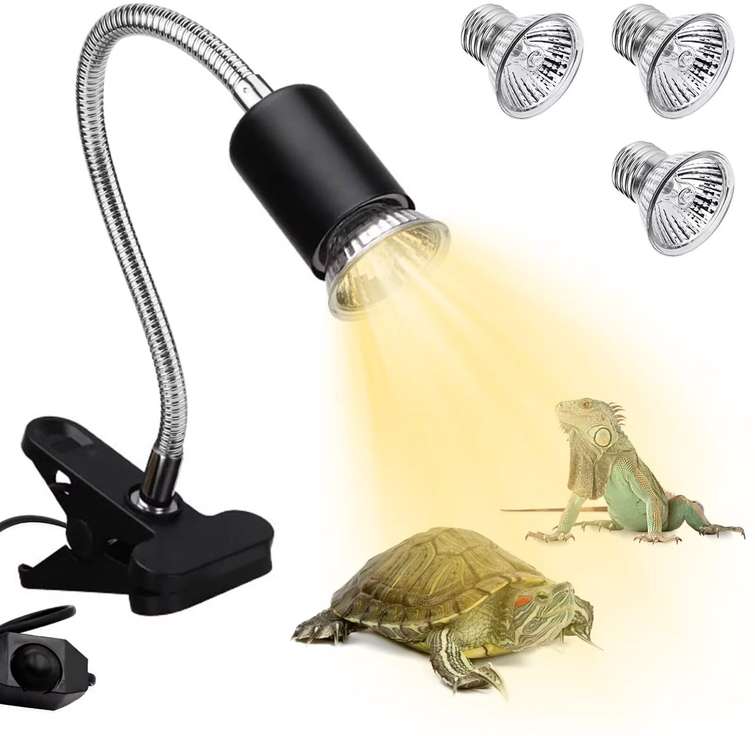 Verwarmingslamp voor Reptielen met UVB UVA Lichten