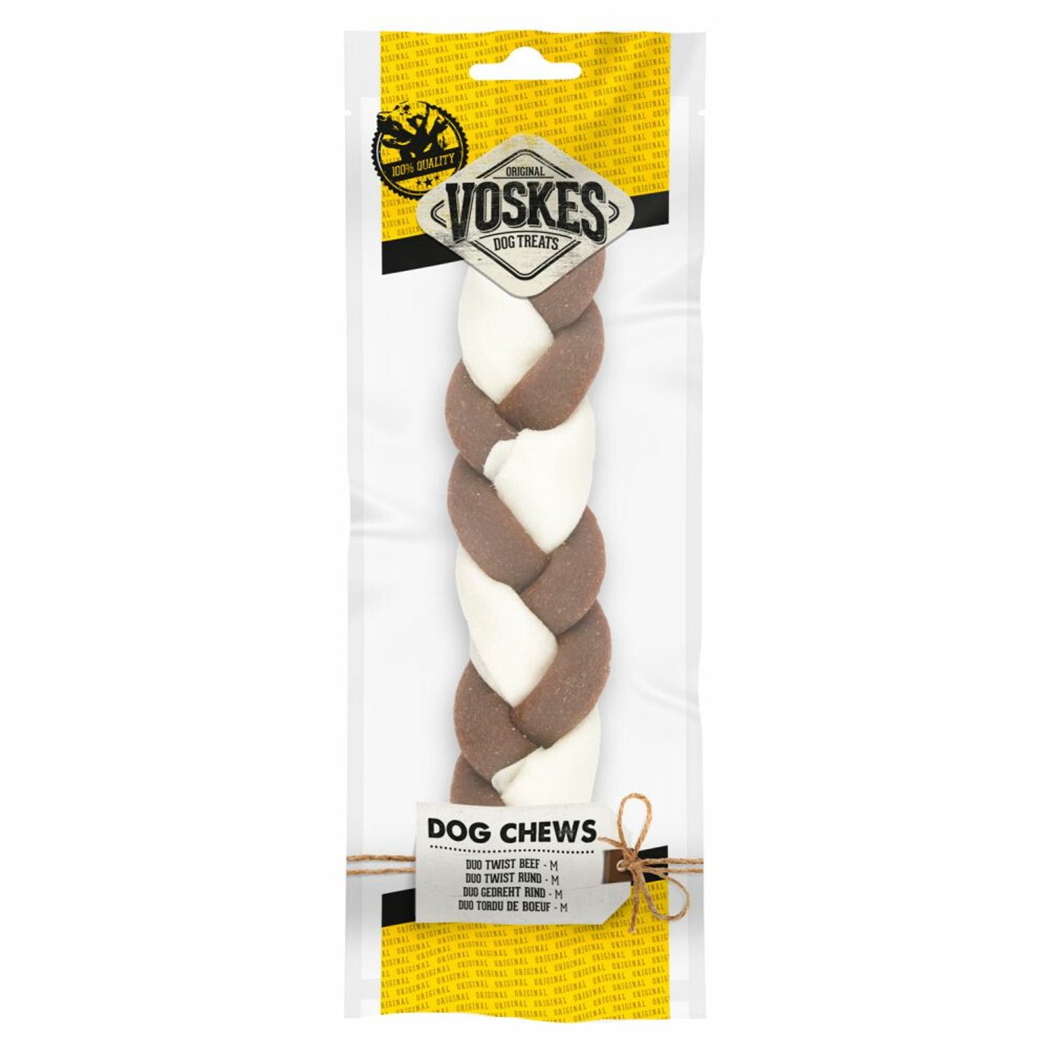 Voskes Hondensnack Twist Duo Run Wit - Bruin M -