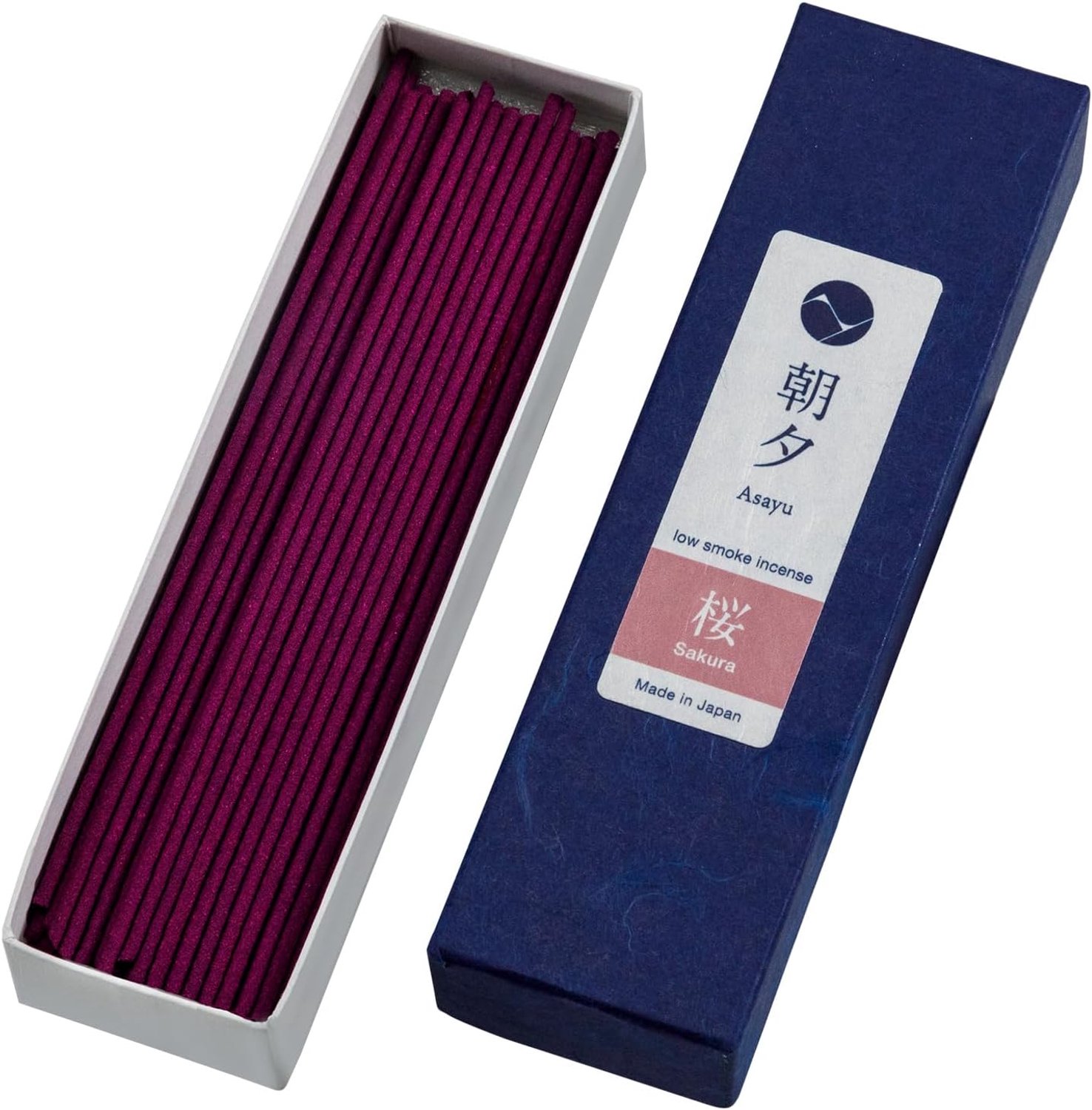 Asayu Japan Incense Sticks with Little Smoke – Sakura Cherry Blossom Fragrance, approx. 40 sticks (20g) – Made in - ShopVlot