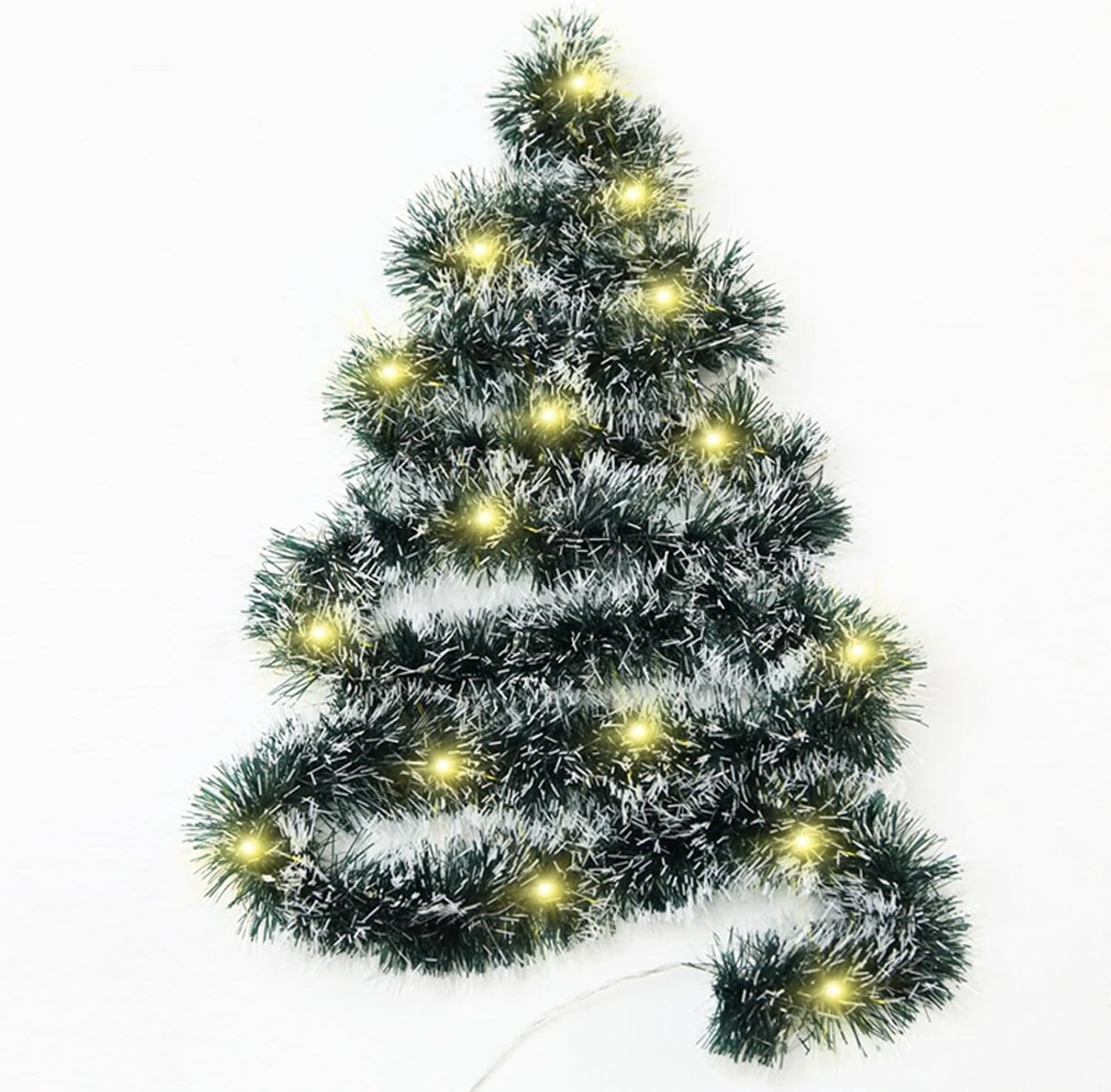 Kerstguirlande Donkergroen 5 m met Lampjes voor Binnen en Buiten - Glanzende Kerstboomdecoratie en Feestversiering
