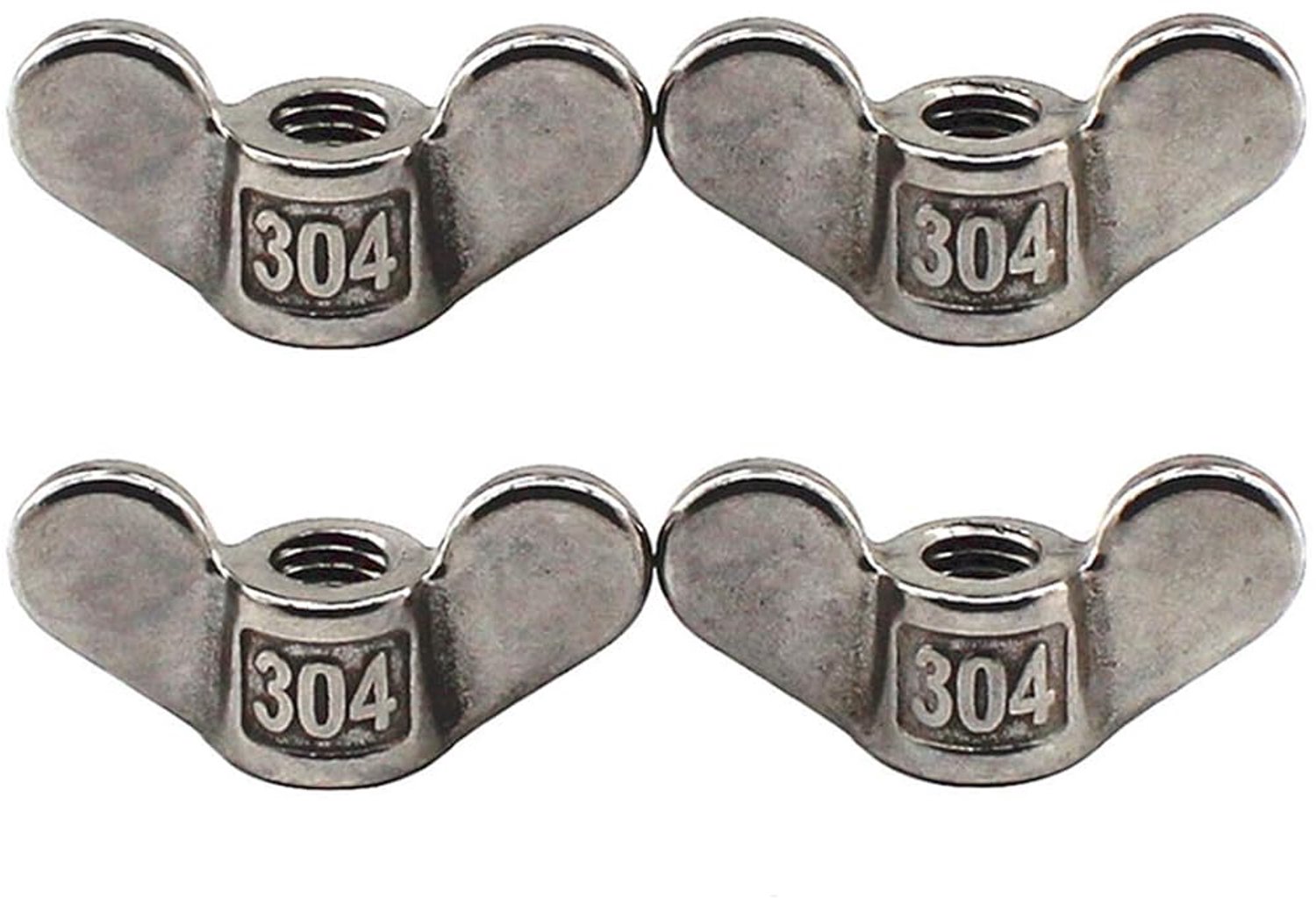 304 Stainless Steel Wing Nut M12 Hand Twisted Fasteners Butterfly Wing Shaped Nut DIY Hardware Pack of 4 - ShopVlot