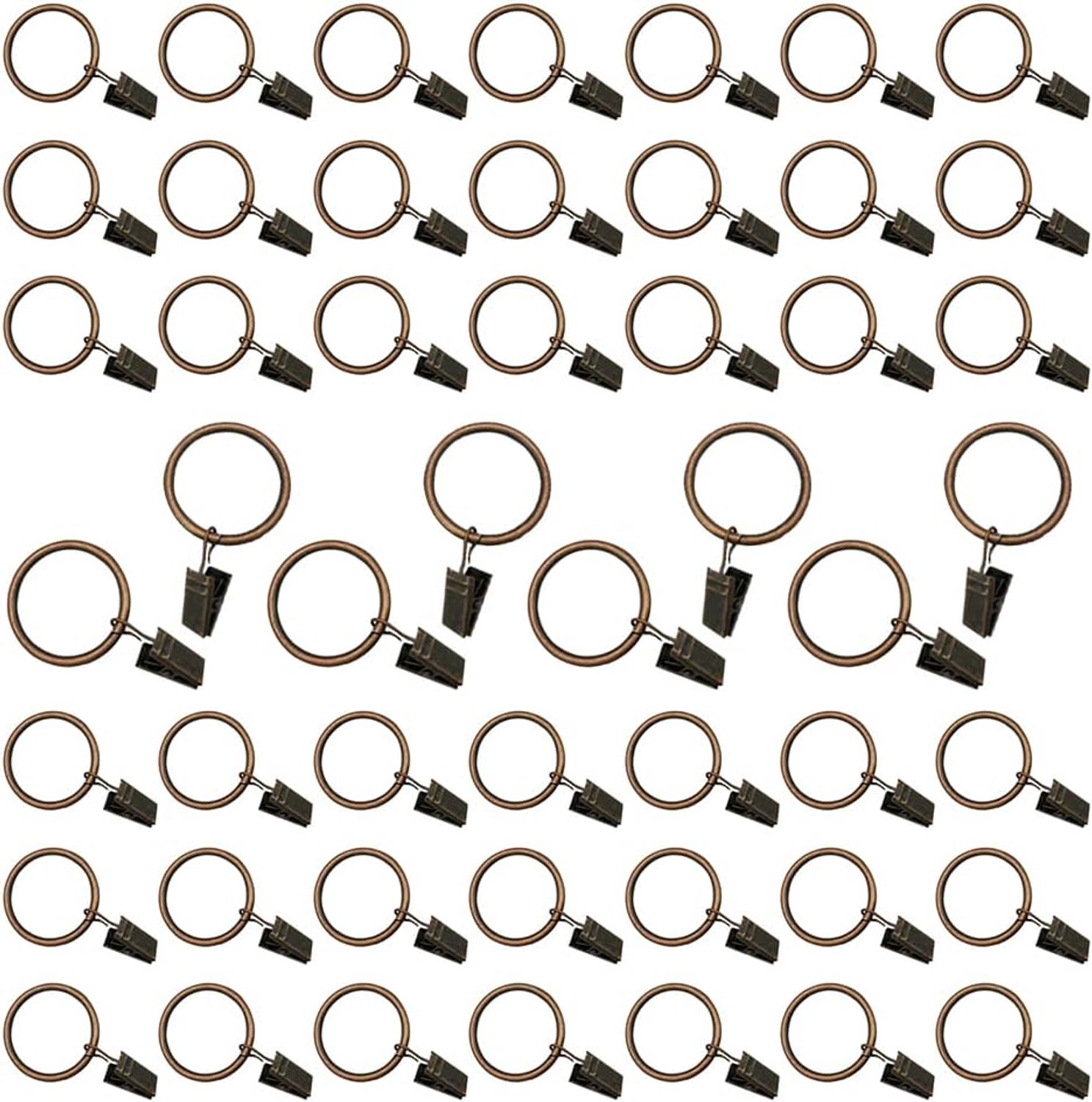 Gordijnringen met Clips 50pcs - 25mm RVS Metalen Ring - Wavy Design - Voor Zware Gordijnen - ShopVlot