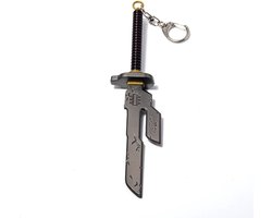 Gegraveerde Sleutelhanger met Gebogen Handvat – Mysterieus Anime Cadeau voor JJK Fans en Fushiguro Toji Liefhebbers