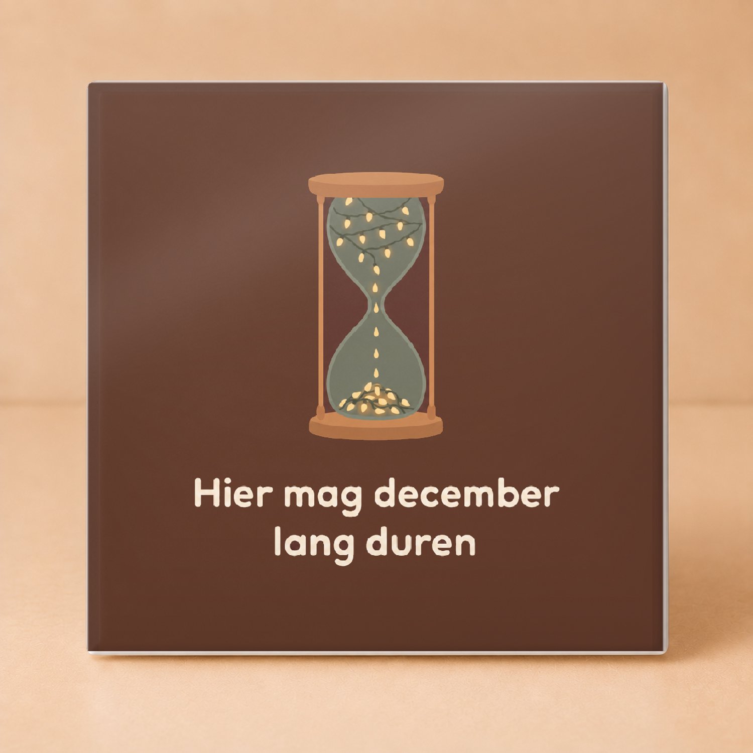 Bedruk King Vrolijke Decembermodus Tegel – Kleurrijke Platen Decoratie voor Gezellige Decemberliefhebbers - 15 x 15 cm Wit