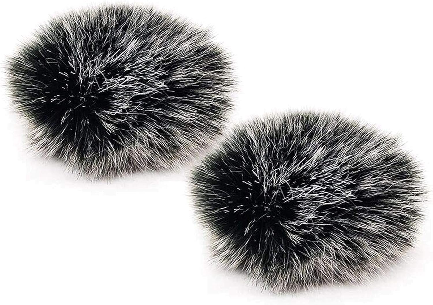 SnelShoppen - 2x Faux Fur Windscreen Microfoon, Windbescherming voor Lavalier en Plug Microfoons, Geluidsfilter, Ideaal voor Buitenopnames, 1cm