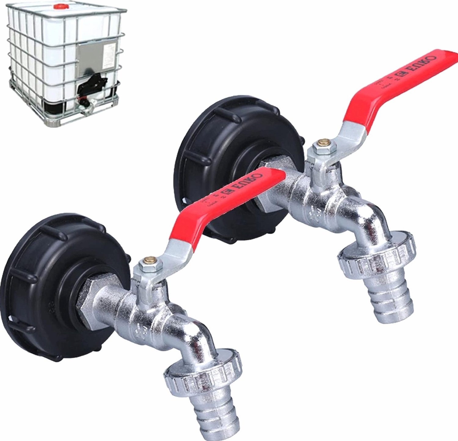 Adapter IBC Tank 1/2" Kran Aansluiting 1000L Tuin Kunststof