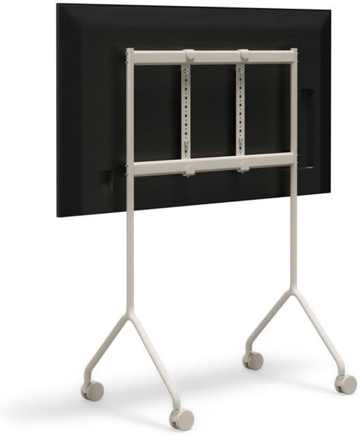 Pedestal Moon Light (Oat) - Mobiele tv-standaard in modern Deens design, met wielen voor kleine tot middelgrote - ShopVlot