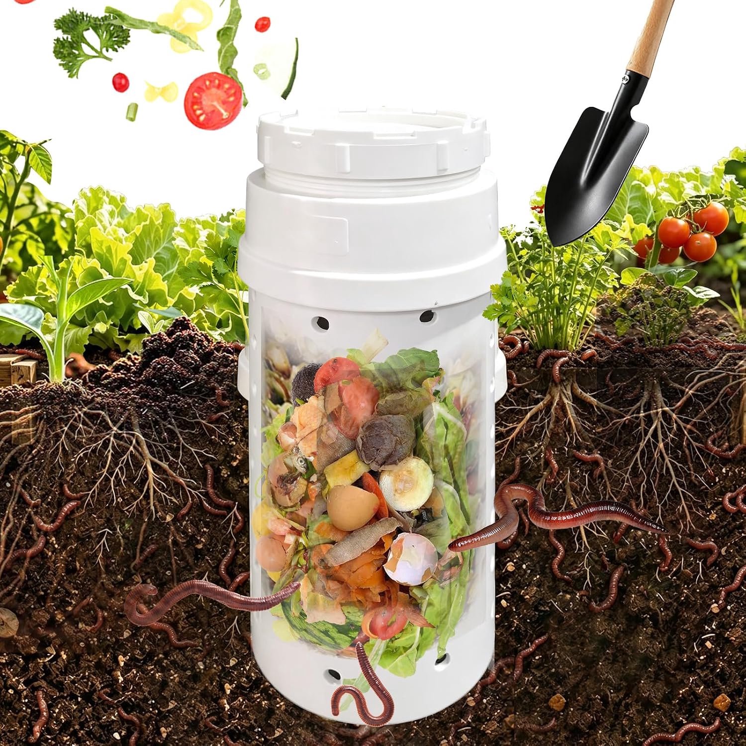 Wurm Tower Compost Container Outdoor Composting System for Garden Enrichment and Soil Health - ShopVlot