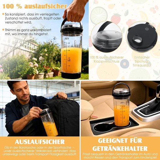 Vervangende Mengbeker met Deksel en Handgreep voor N-i-n-j-a Blast Mixer, Geschikt voor BC151 en BC100 Series, Ideaal voor Smoothies en Shakes — afbeelding 3