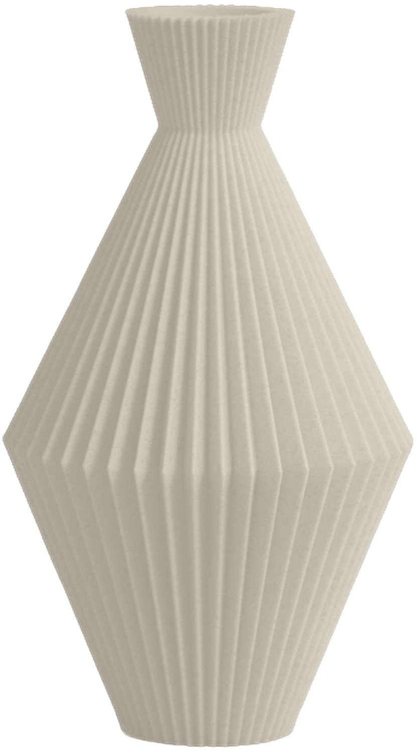 Layvo ARDEN Vaas - Crème - D15 x H25 cm - droogbloemen vaas - geometrische vaas - gerecycled plastic