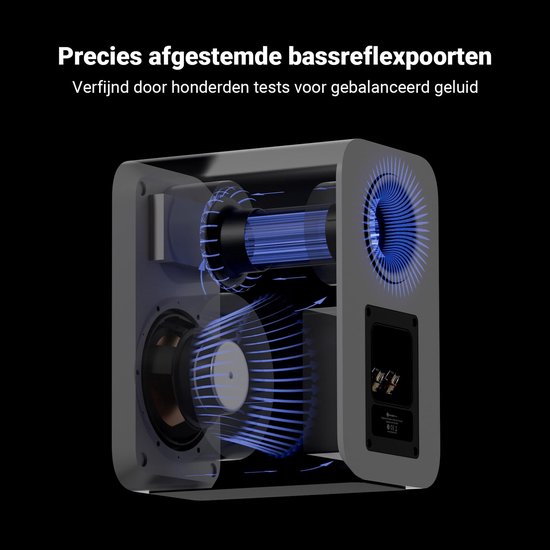 Passieve Boekenplankluidsprekers, 4Ω 160W HiFi Stereo Luidsprekers met 6,5" HybridCone Composite Woofers en 1,5" Zijden Koepeltweeters voor Thuisbioscoop/Luisterkamer (Paar) — afbeelding 3