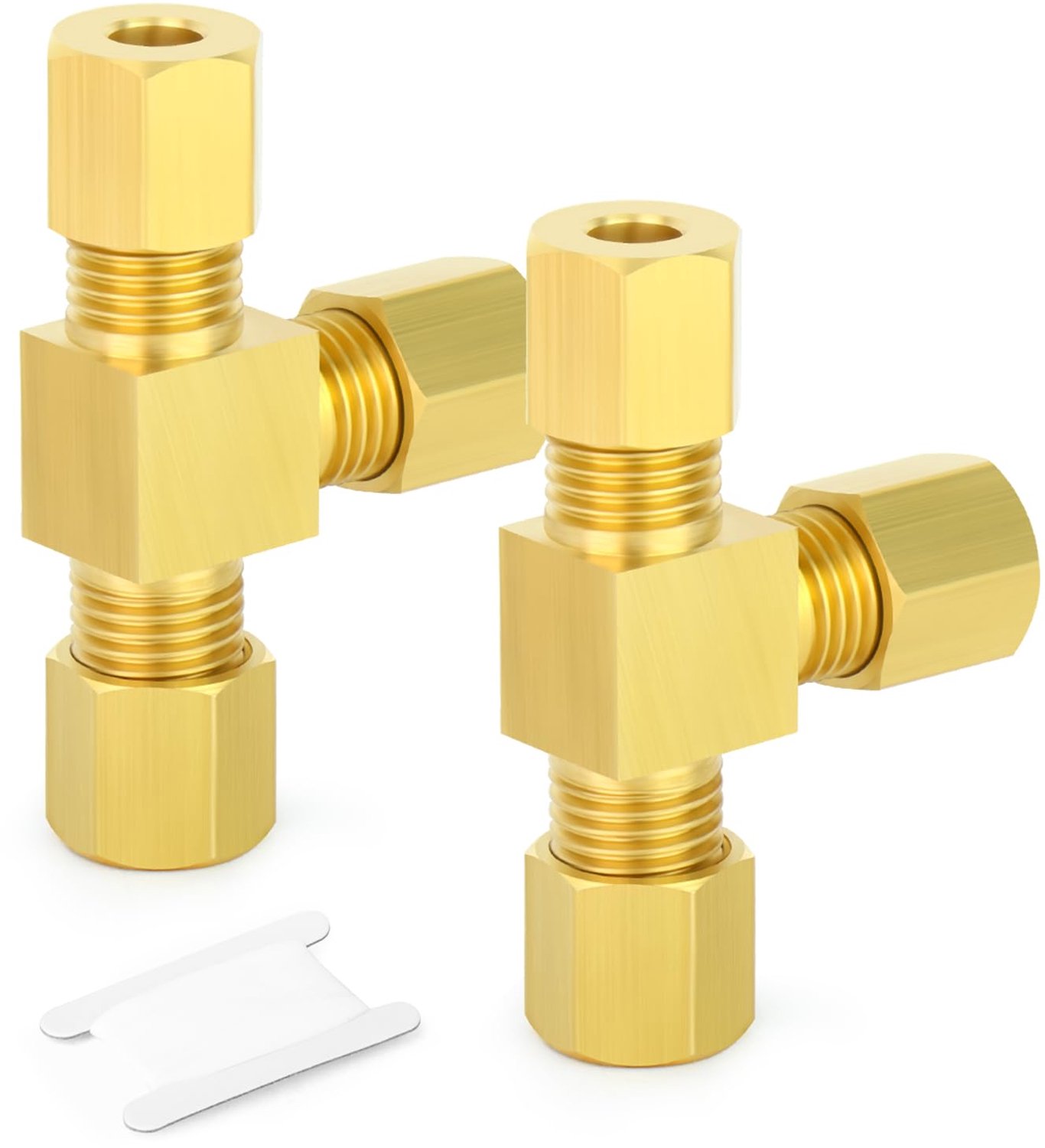 2 Stuks Messing Aansluitingen voor 8mm Buizen