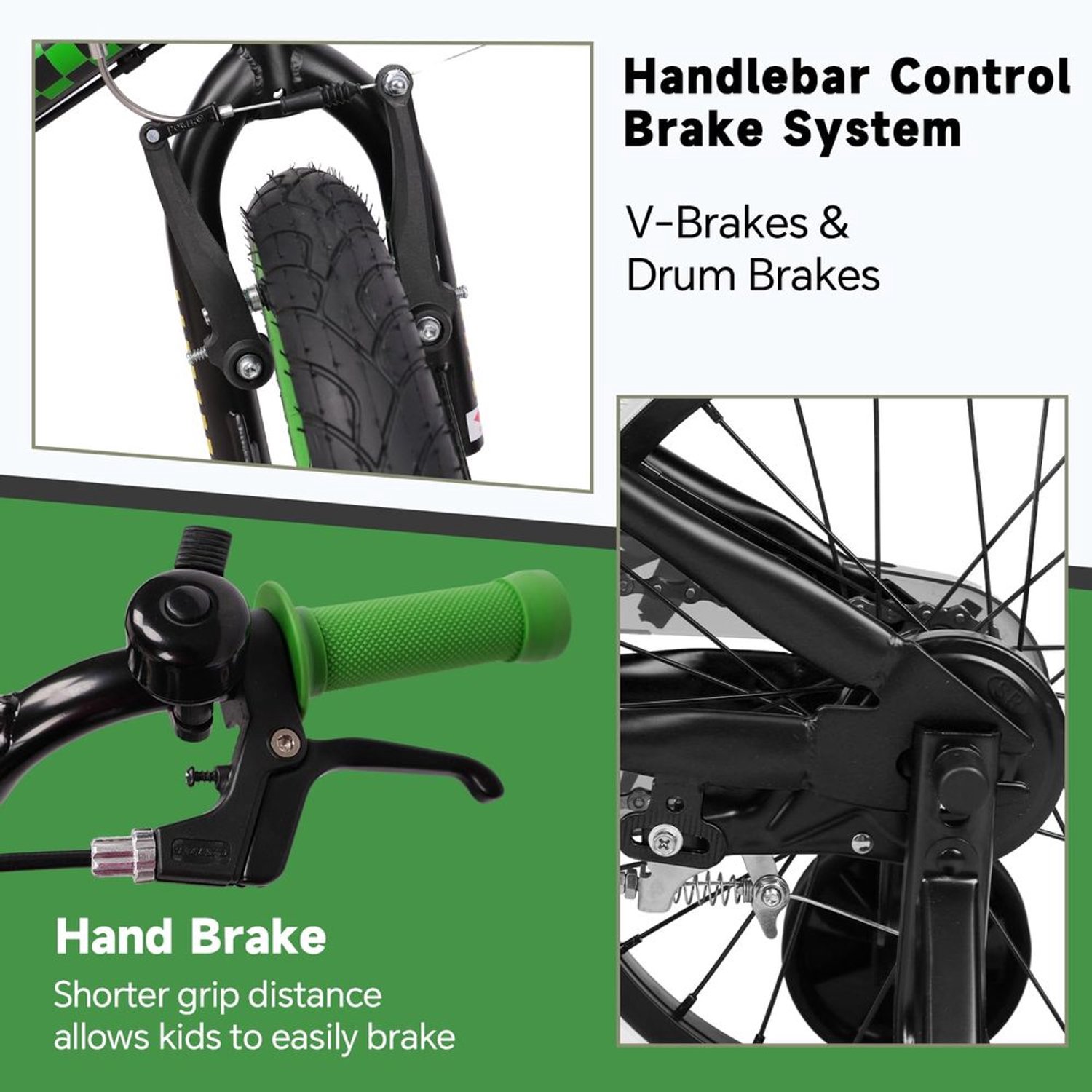 BMX-Stijl Kinderfiets 16 Inch met Handremmen en Steunwielen