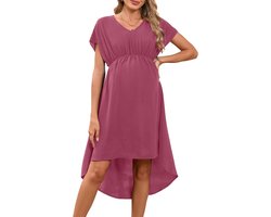 V-hals korte mouwen hoge taille