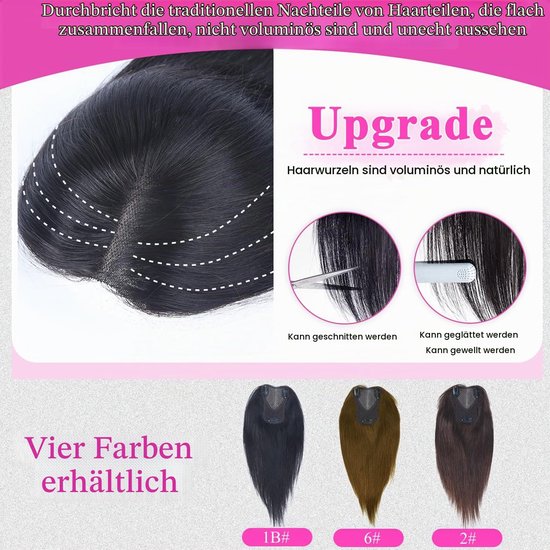 Haarwerken voor vrouwen van echt haar, voor dun haar, onzichtbare opvulling, handgeknoopt, Zwitserse kantbasis, zonder pony, natuurlijke haarlijn — afbeelding 5