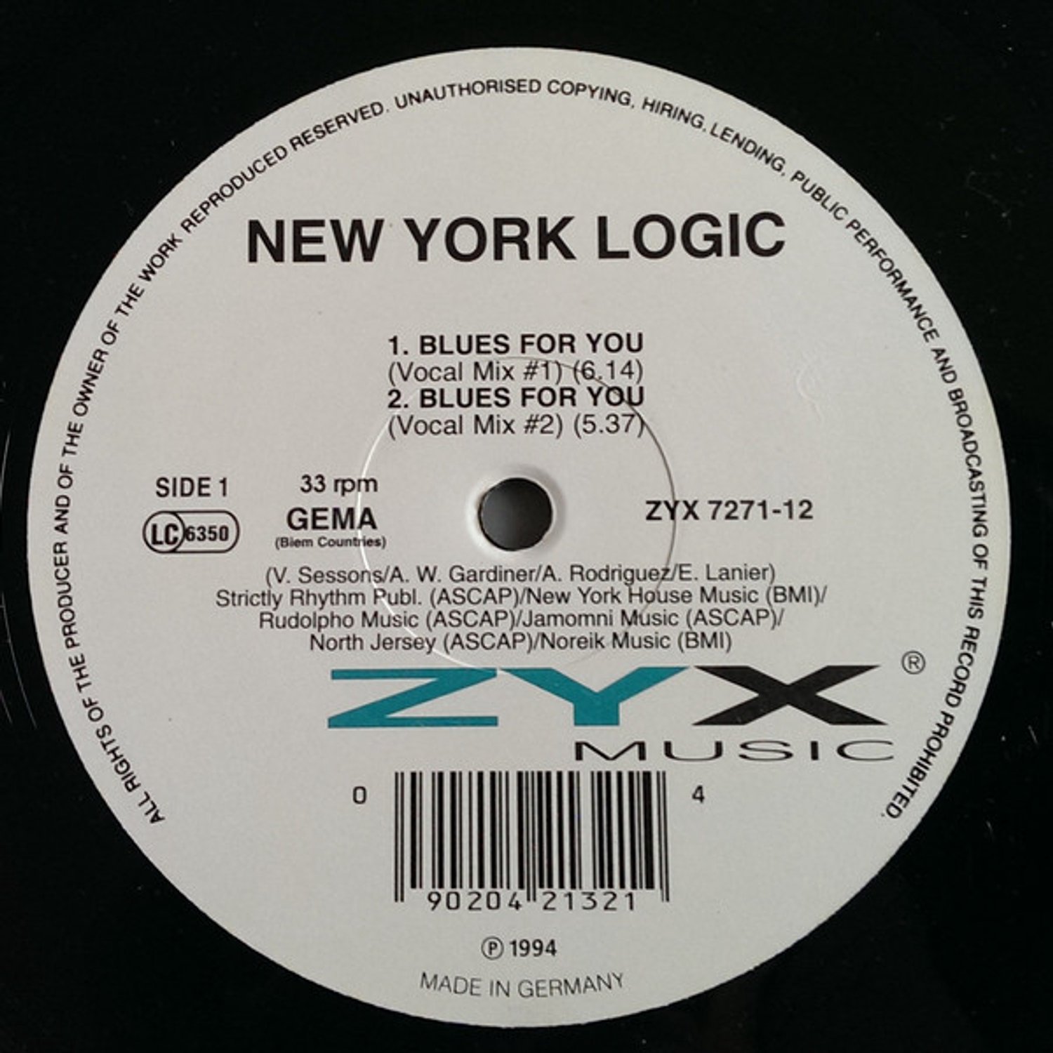 Blues For You, Logic | Media condition: Very Good Plus (VG+) | 12
