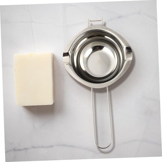 1 Set Handgemaakte Zeep Smeltkroes Koken Chocolademelterpot Fabricage Smelten Zeep Smelt Container Kom Maken Smeltkroezen Silver Roestvrij Staal — afbeelding 3