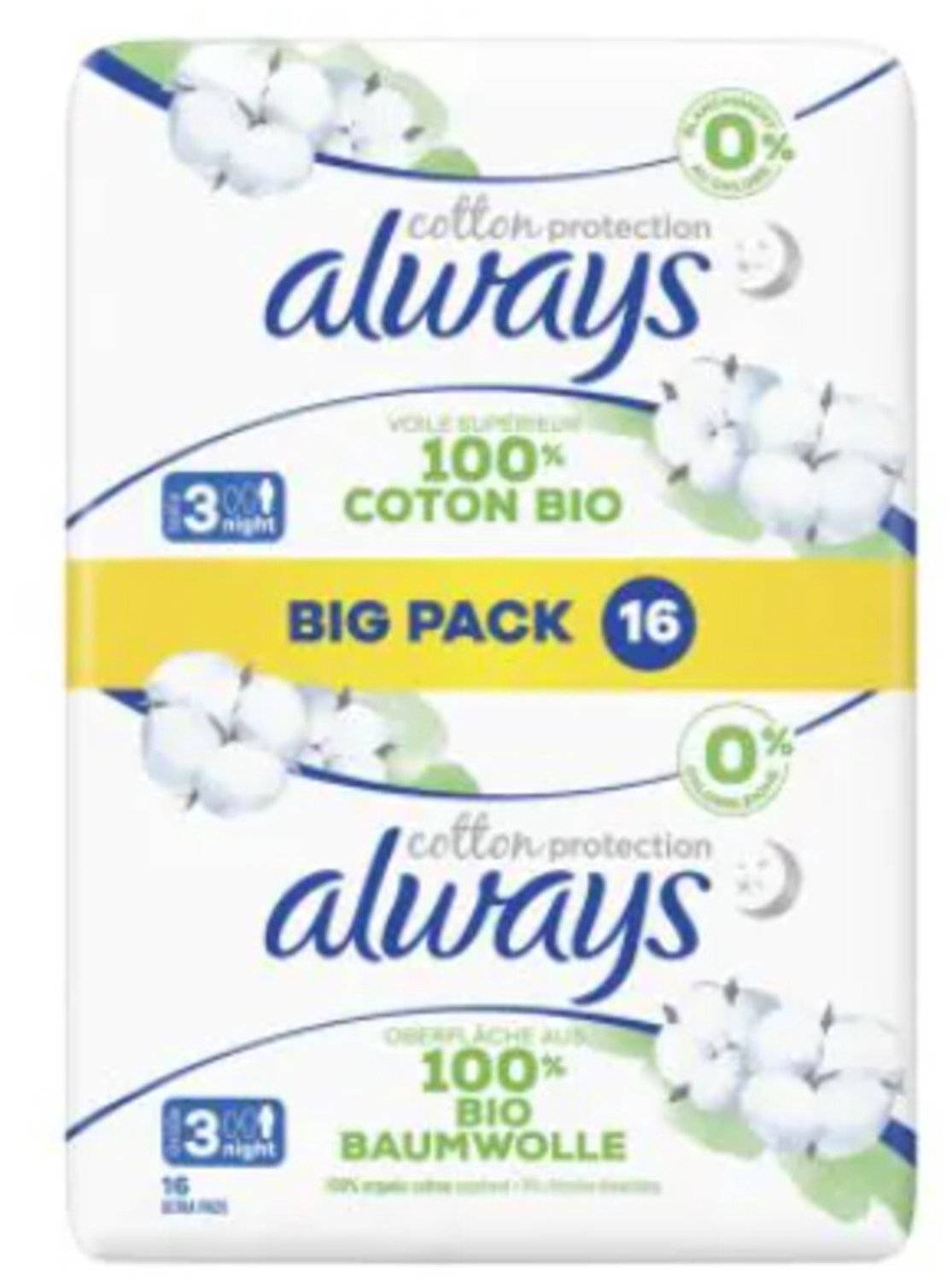Always Maandverband Cotton Protection 3 Nacht 16 stuks
