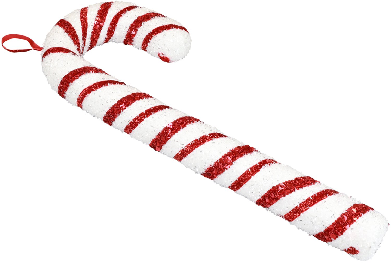 Decoratieve zuurstok kerstraamdecoratie rood witte strepen H51,5cm