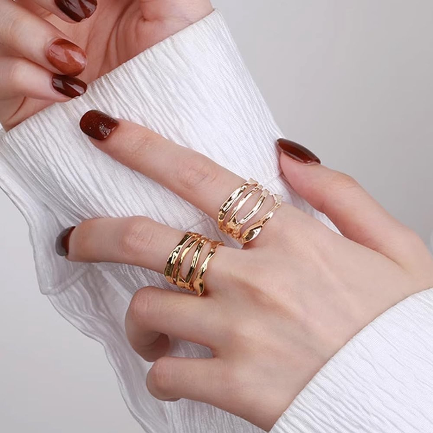 Ring voor dames, modern en elegant design, verstelbare gouden ring voor elke gelegenheid, modesieraad voor dames