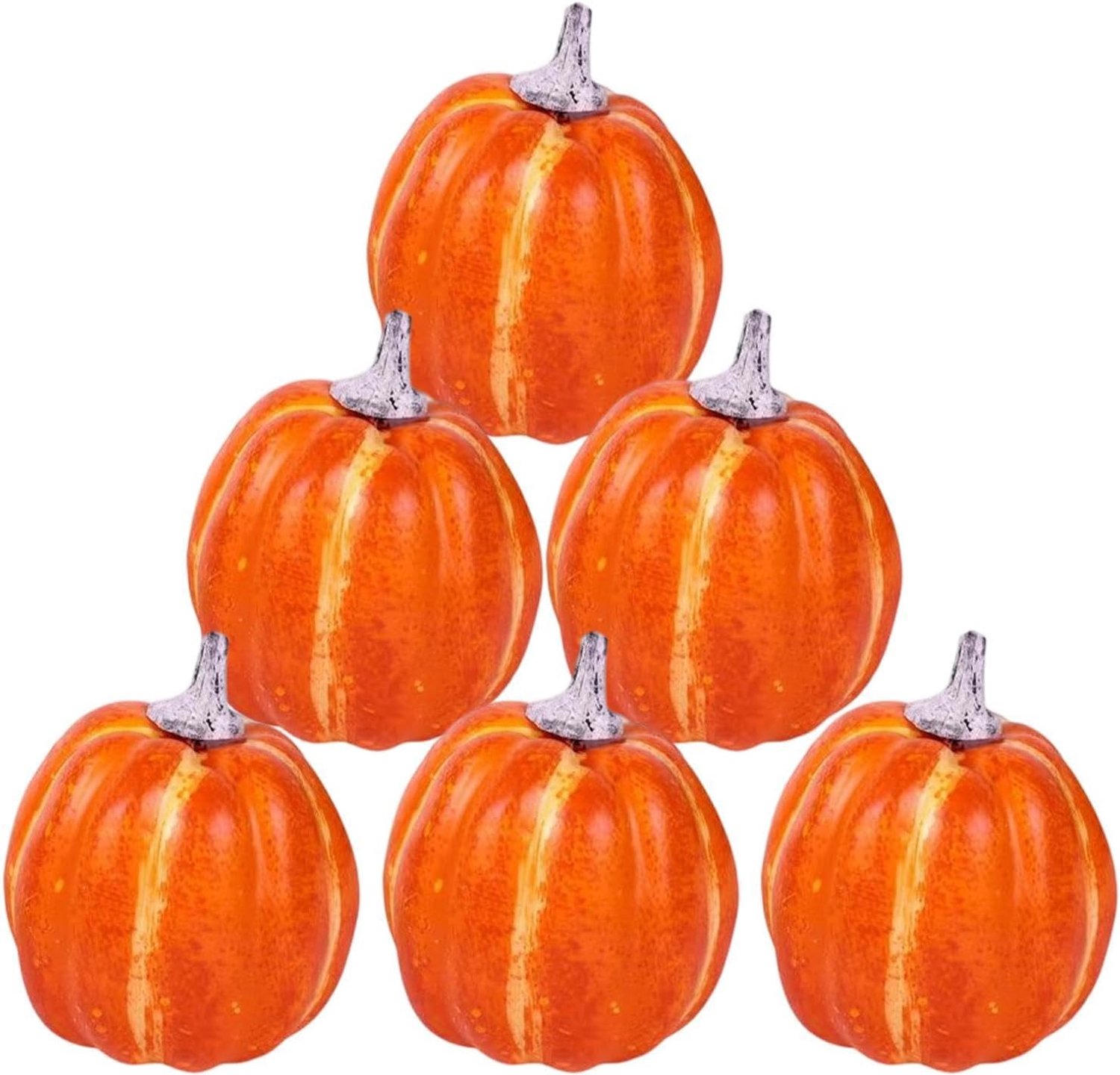 Pompoenen, 6 stuks realistische oogst decor, kunstmatige pompoen set