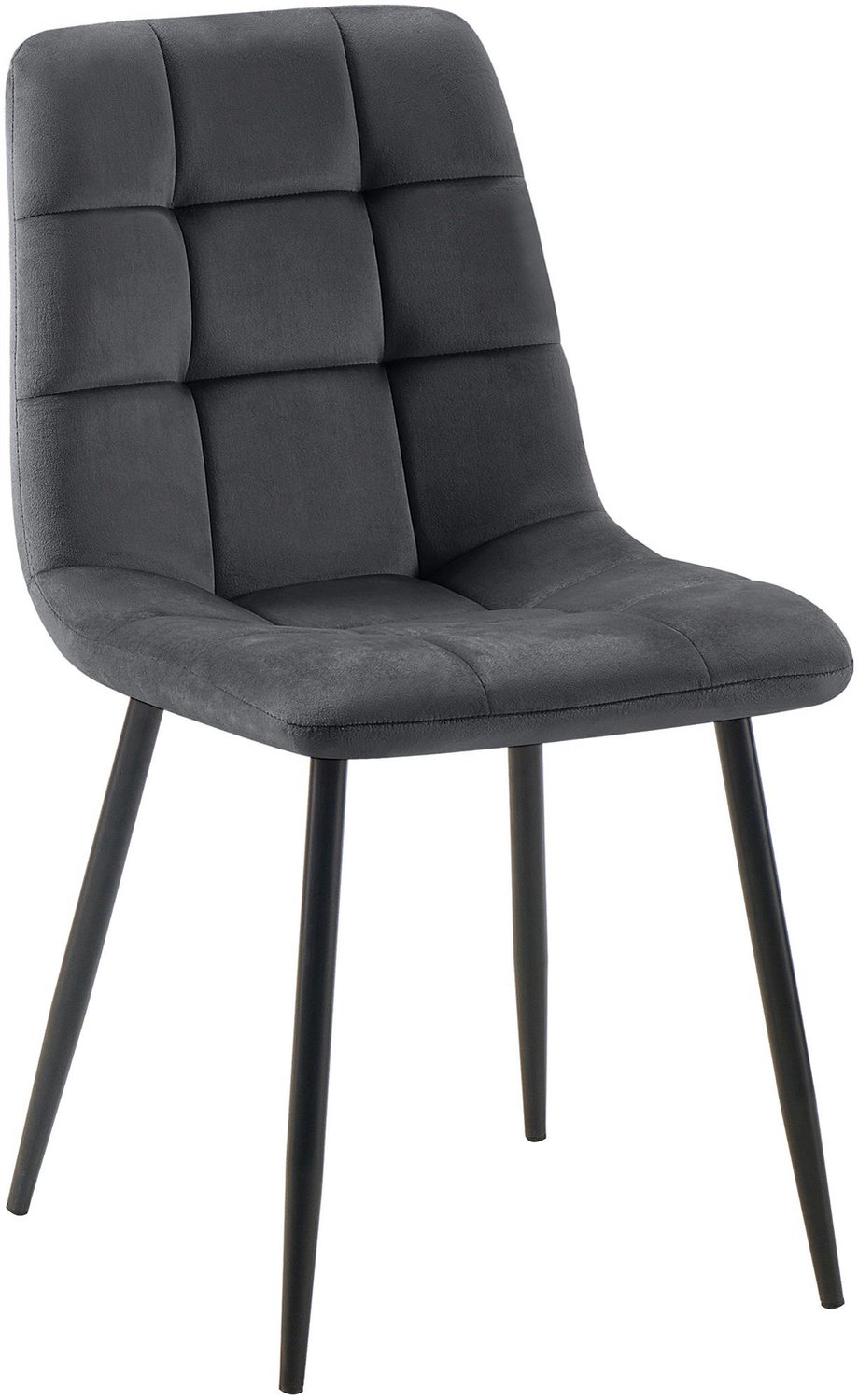 Luxe Comfort Eetkamerstoel - Fluweel - Donkergrijs Fluweel/donkergrijs