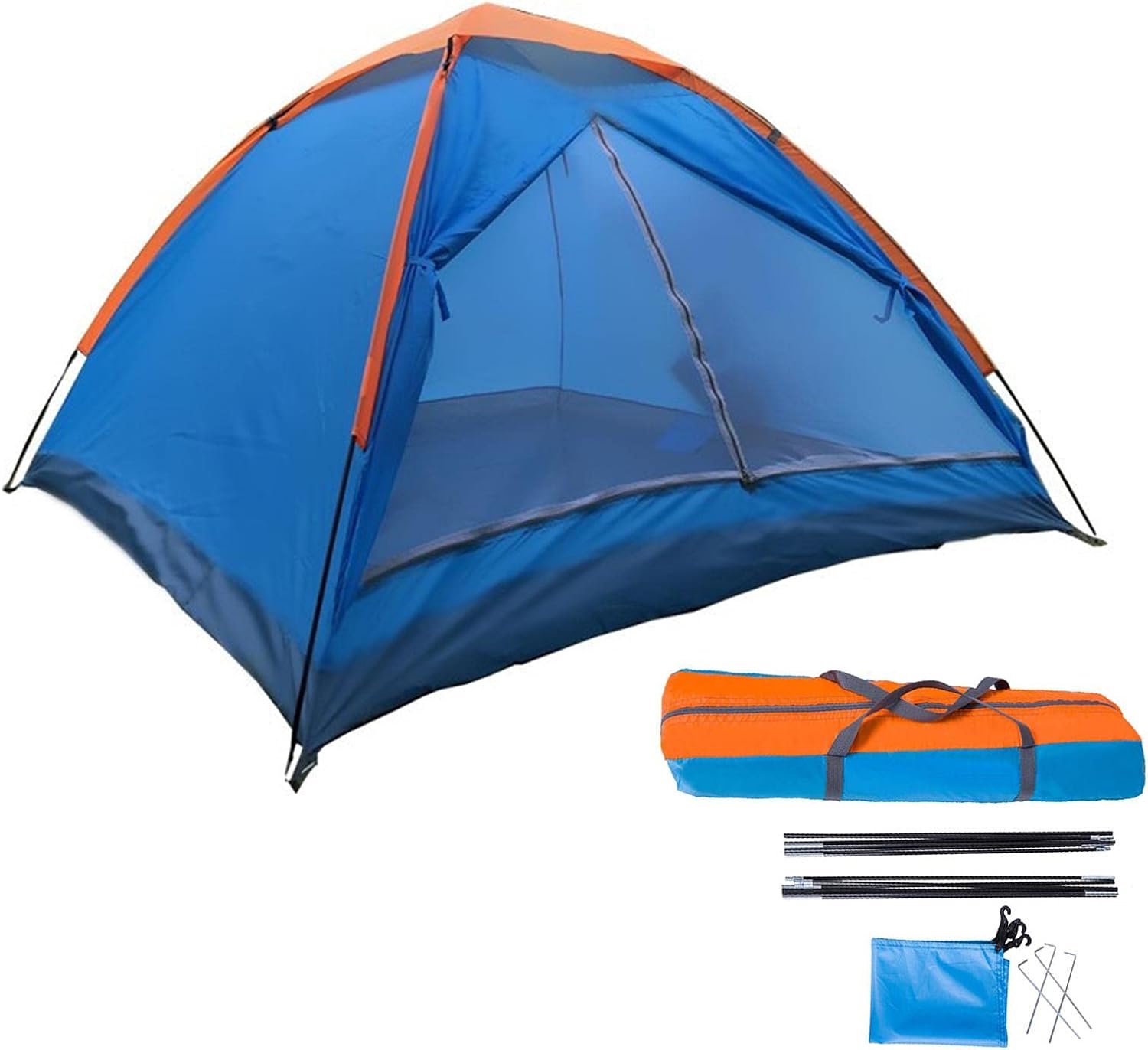 Campingtent, geschikt voor campingtent voor 3-4 personen, waterdicht, eenlagige eendeurs familietent, geschikt voor kamperen en wandelen
