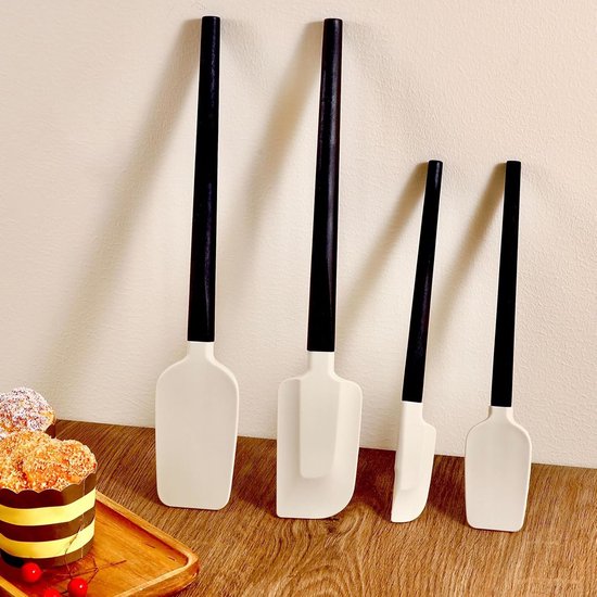 Spatelset - 4-delige Ergonomische Sleep | Keukenschraper Voor Het Bakken Van Brooddeeg,Voor Gebruik In, Appartement, Camping, Picknick, Bij Het Bakken, Koken, Roeren En — afbeelding 3