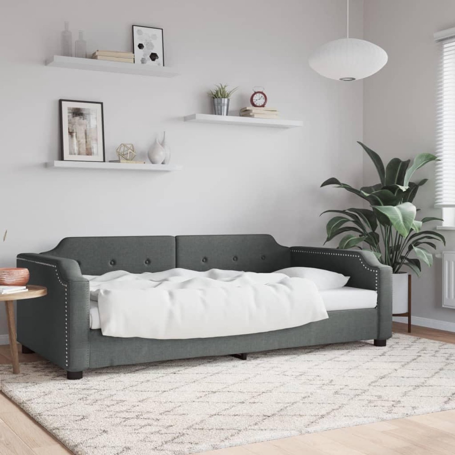 Dagbed 2 in 1 met slaapbankfunctie 90x200 cm donkergrijs
